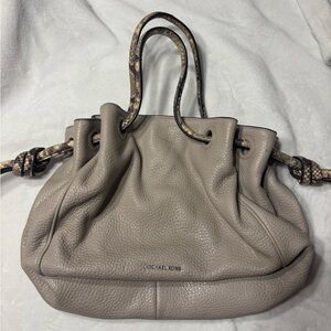 Michael Kors Taupe Leather Tote Bag